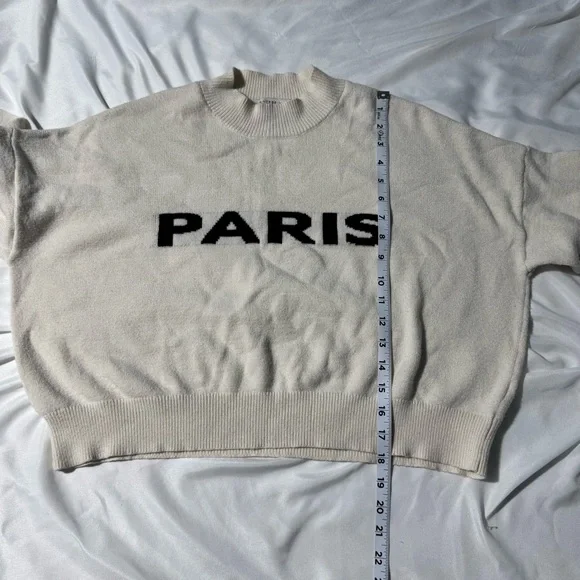 Sincerely Jules “Paris” Cropped Sweater – Oversized Fit – Size Medium Mock Neck - Picture 7 of 9